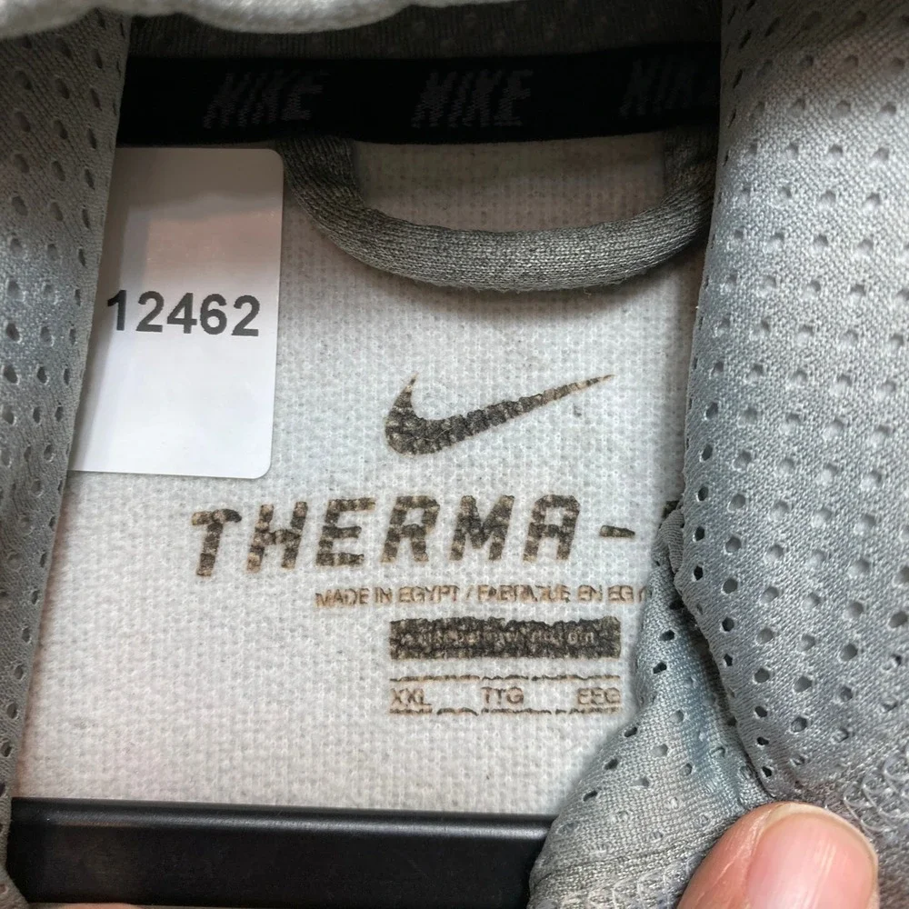 Nike Hoodie Mens XXL Gray Therma-FIT Pullover Sweatshirt Swoosh Logo Adult